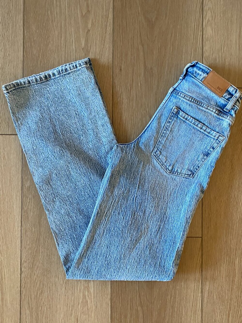 BKE Billie Slim Fit High Rise Wide Leg Jeans Light Blue 23x32